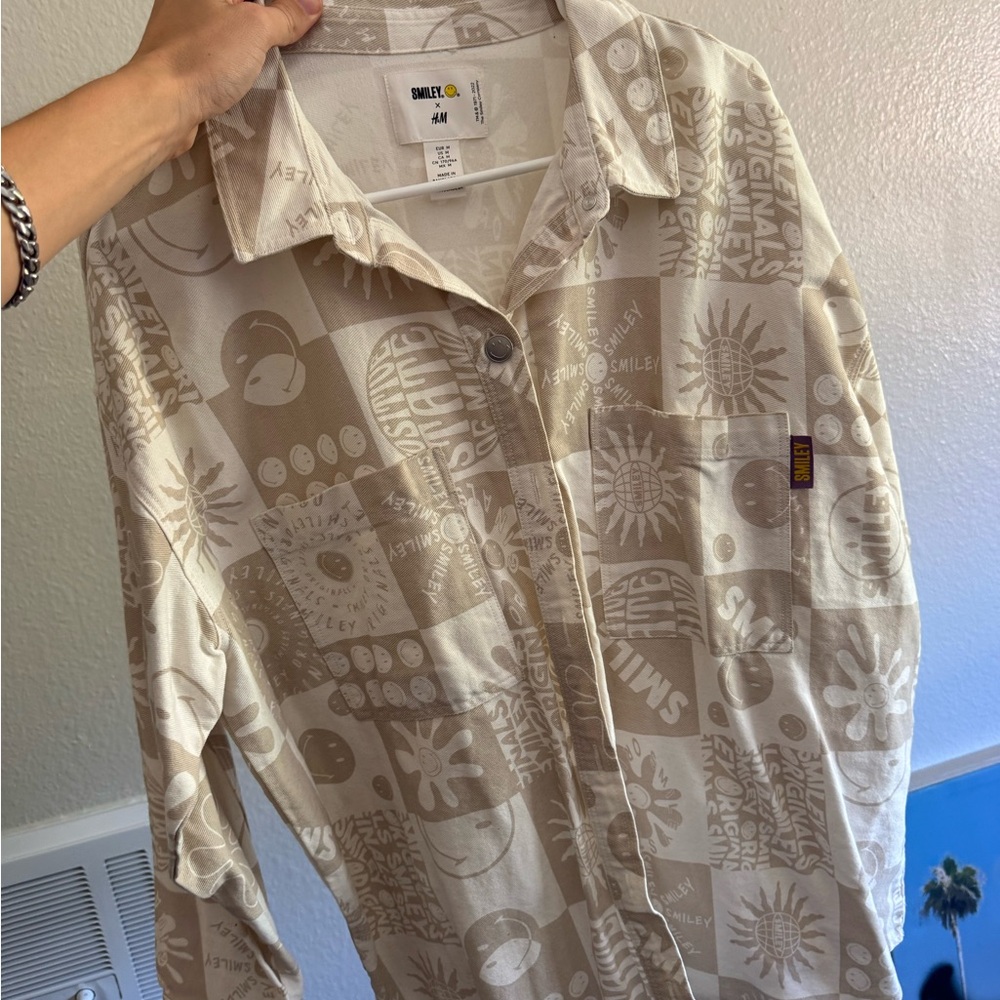 Men's Beige Patterned Shirt
